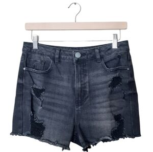 NOBO No Boundaries Black Jean Shorts Distressed Women's Size 9